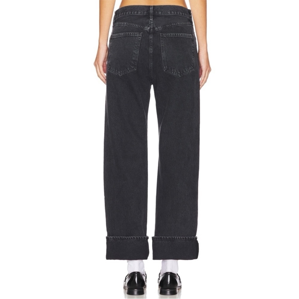 NWT AGOLDE FRAN JEAN LOW SLUNG EASY‎ STRAIGHT in Black Tea Sz 26 - Picture 3 of 14